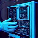 Icon of a technician carefully assembling a PC
