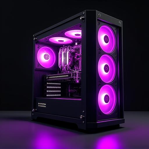 The Paladin, a premium gaming PC with custom liquid cooling elements and purple lighting.