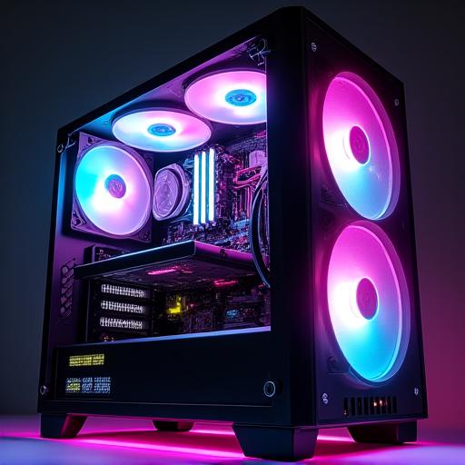 The Leviathan, an ultimate gaming rig with extensive RGB and a complex liquid cooling system.